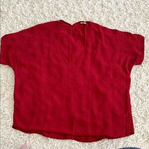 Francesca's Collections Rich Red V-Neck Tee